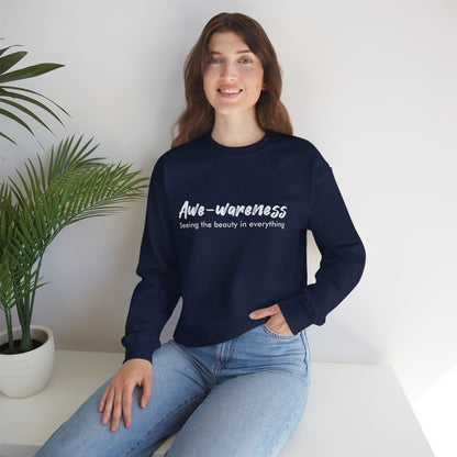 Awe-awareness Unisex Heavy Blend™ Crewneck Sweatshirt - Feel the Beauty in Everything