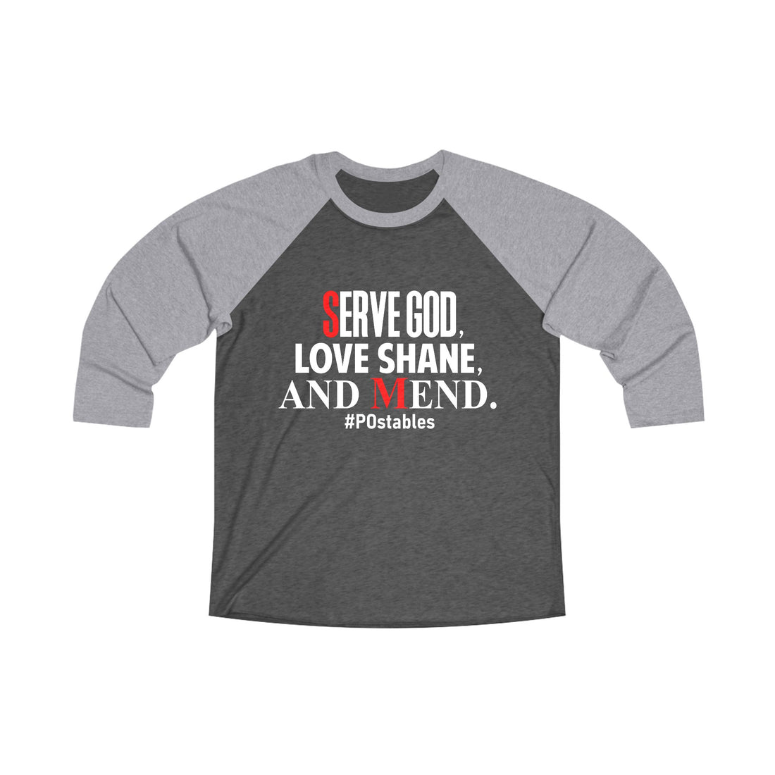 Serve God, Love Shane, and Mend Unisex Baseball Shirt