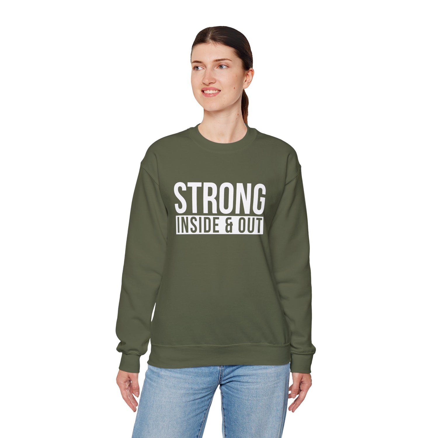 Strong Inside &amp; Out Unisex Heavy Blend Crewneck Sweatshirt