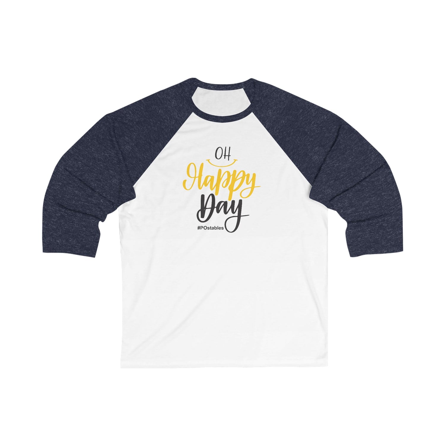 Unisex 3/4 Sleeve Baseball Tee - &quot;Oh Happy Day&quot; Casual Top for Celebrations
