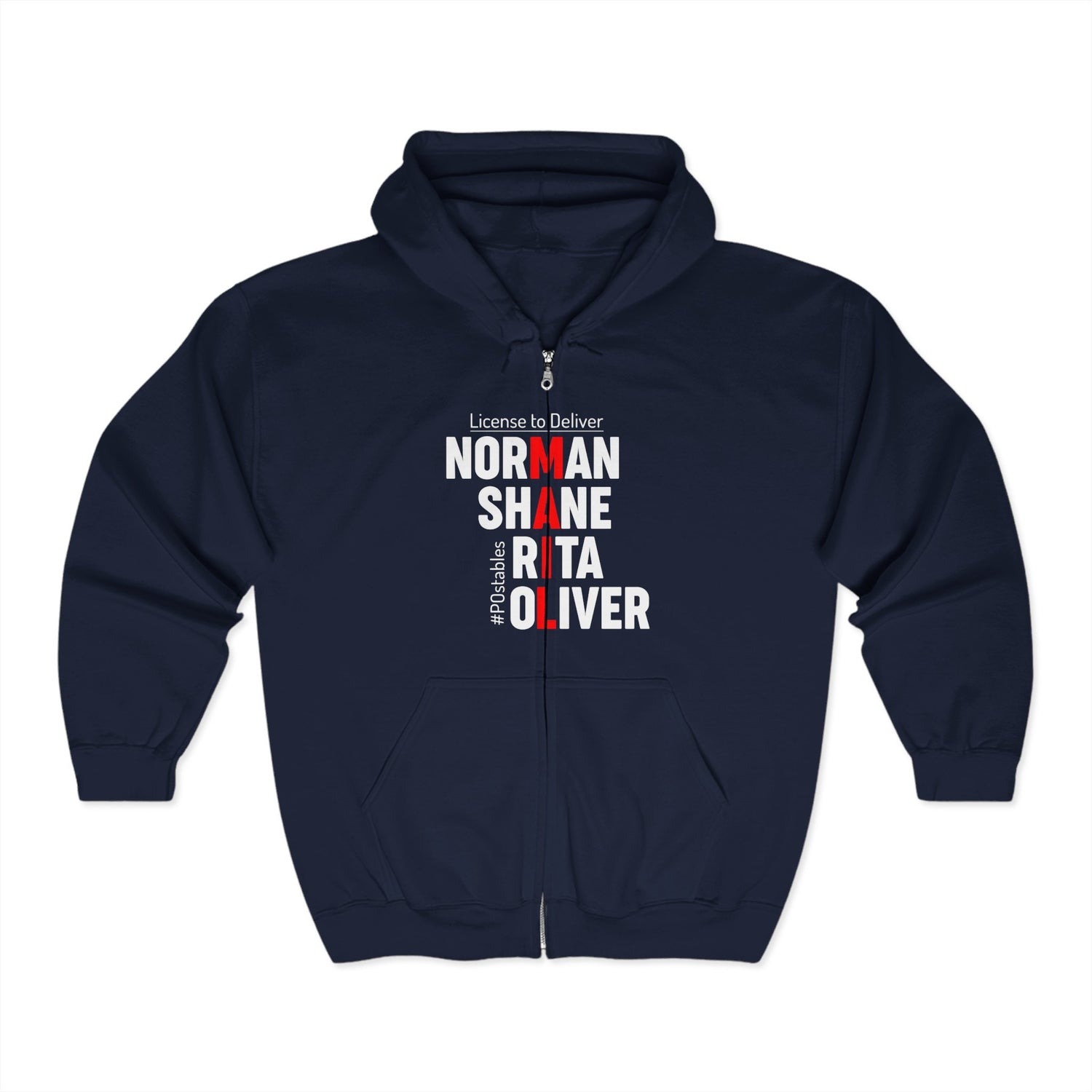 Personalized Names Full Zip Hoodie - License to Deliver