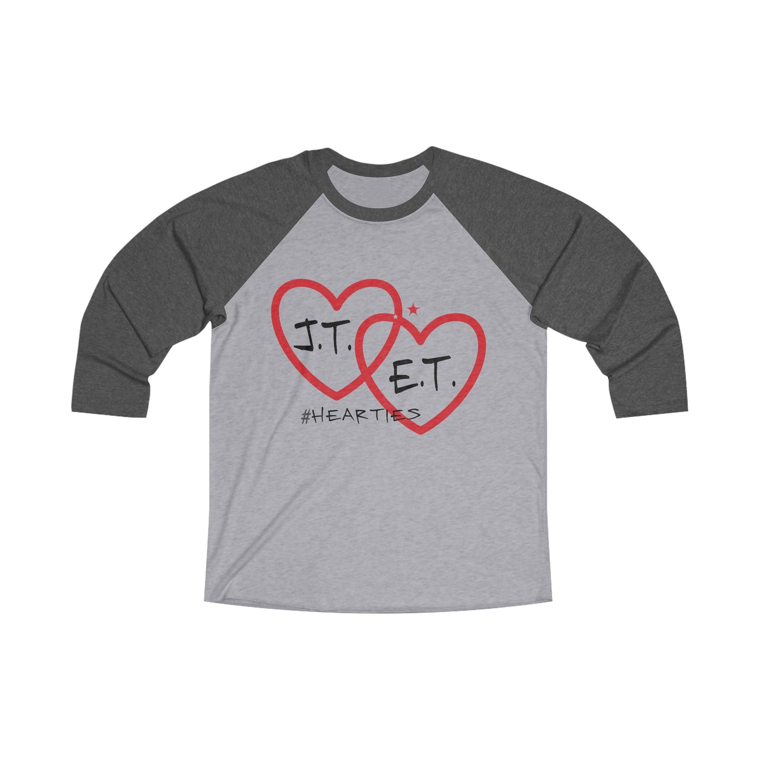 Unisex Tri-Blend 3/4 Raglan Tee - Hearties Love Shirt for Couples