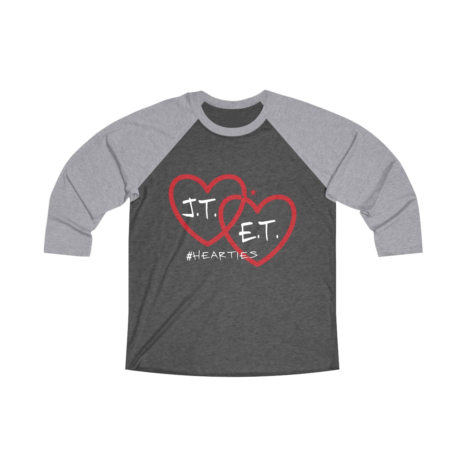 Unisex Tri-Blend 3/4 Raglan Tee - Hearties Love Shirt for Couples