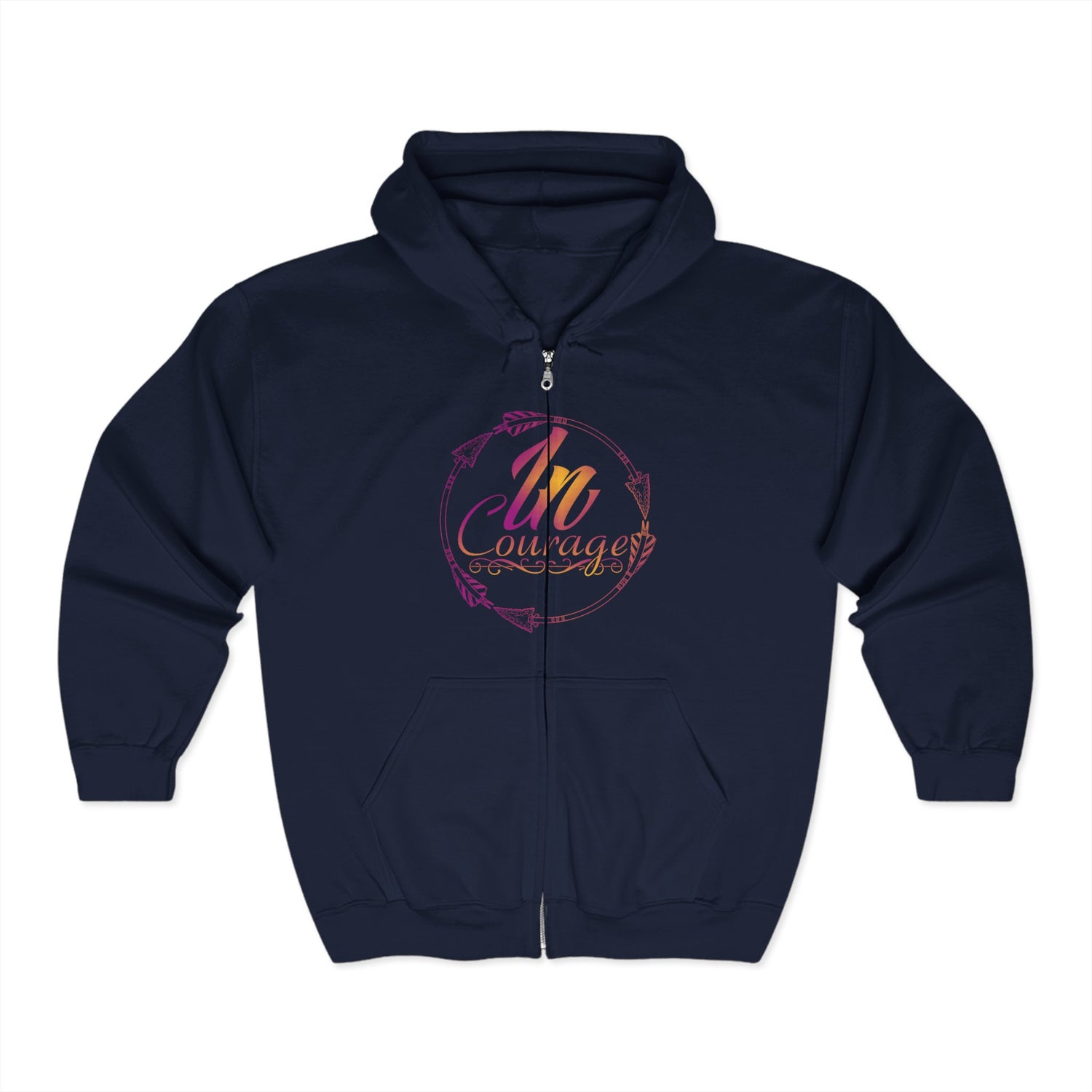 Courage Full Zip Hoodie - Unisex Heavy Blend Sweatshirt