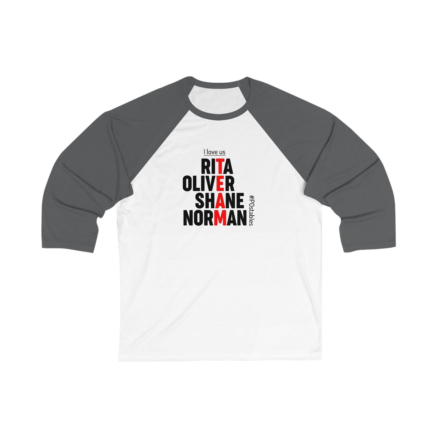 Personalized Family Love Baseball Tee - Unisex 3/4 Sleeve Shirt