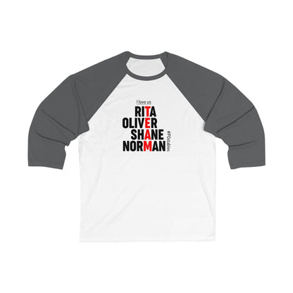 Personalized Family Love Baseball Tee - Unisex 3/4 Sleeve Shirt