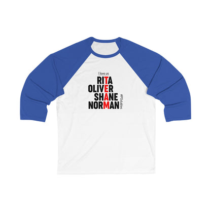 Personalized Family Love Baseball Tee - Unisex 3/4 Sleeve Shirt