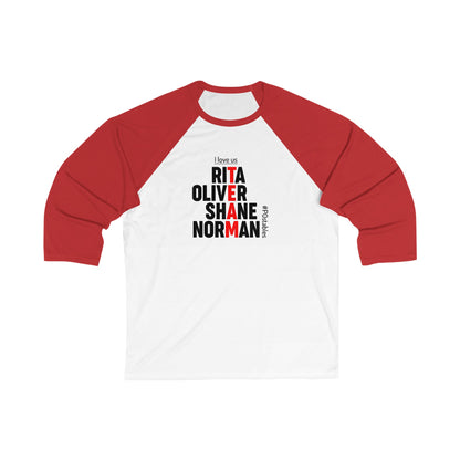 Personalized Family Love Baseball Tee - Unisex 3/4 Sleeve Shirt