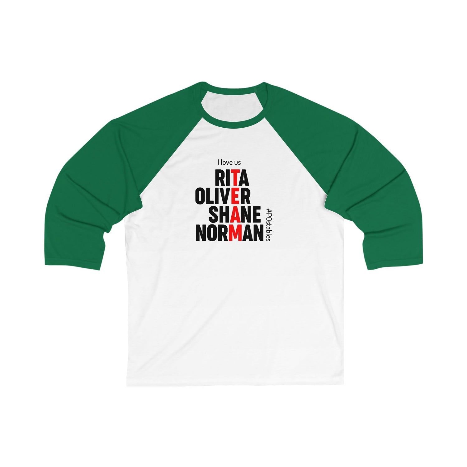 Personalized Family Love Baseball Tee - Unisex 3/4 Sleeve Shirt