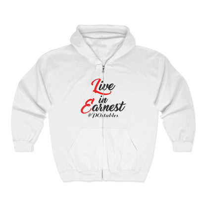 Live in Earnest Unisex Zip Hoodie