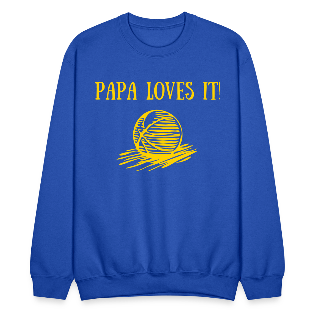 Papa Loves It - Fitted Cotton/Poly T-Shirt by Next Level - royal blue