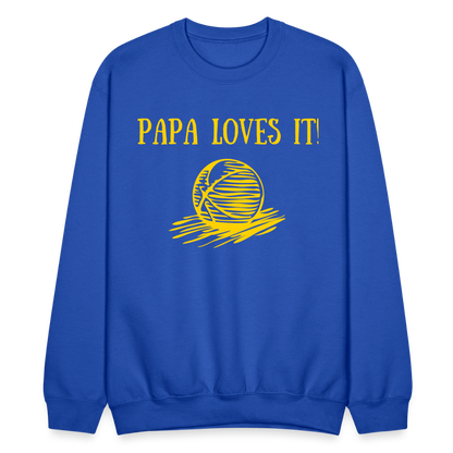 Papa Loves It - Fitted Cotton/Poly T-Shirt by Next Level - royal blue