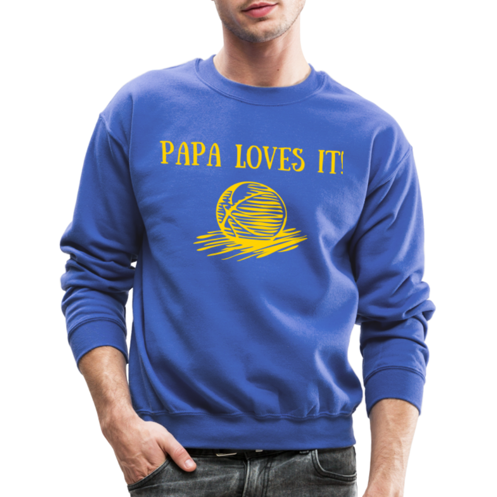 Papa Loves It - Fitted Cotton/Poly T-Shirt by Next Level - royal blue