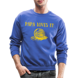Papa Loves It - Fitted Cotton/Poly T-Shirt by Next Level - royal blue