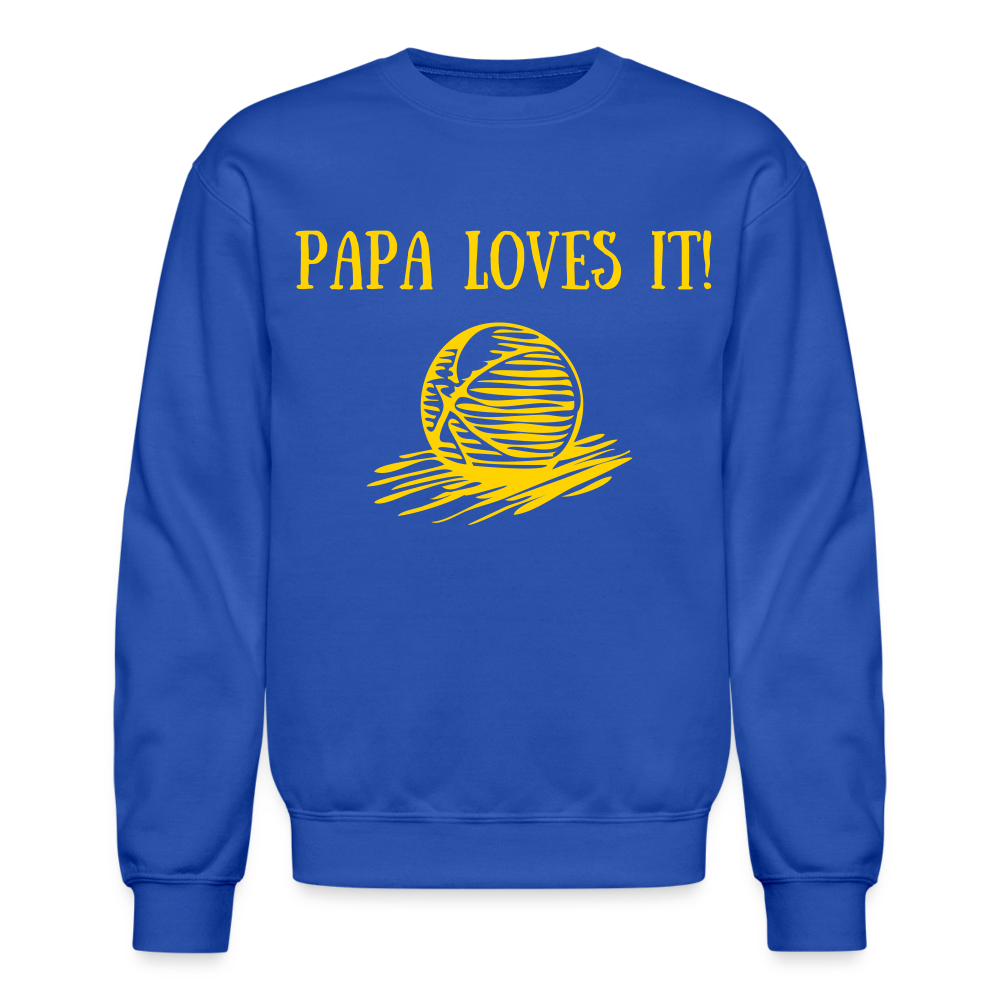 Papa Loves It - Fitted Cotton/Poly T-Shirt by Next Level - royal blue