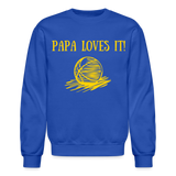 Papa Loves It - Fitted Cotton/Poly T-Shirt by Next Level - royal blue