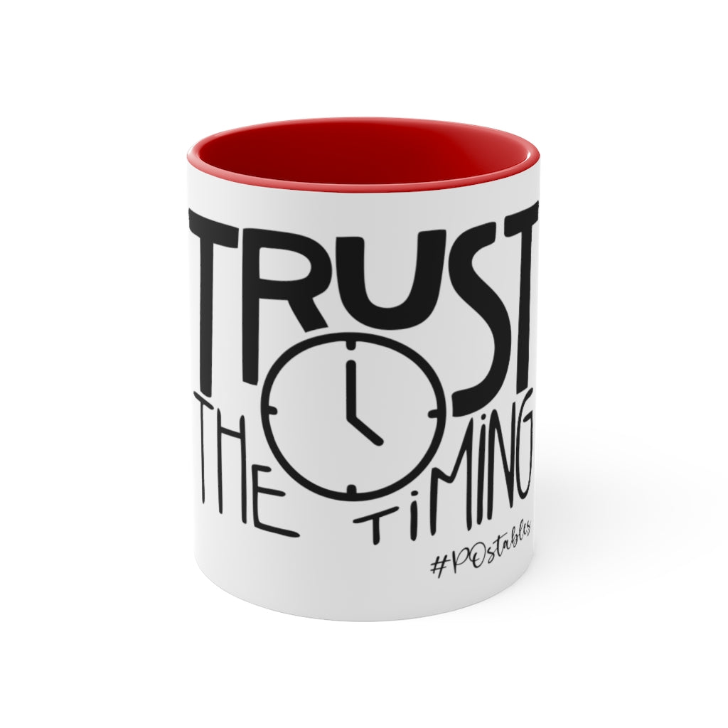 Trust The Timing Accent Mug