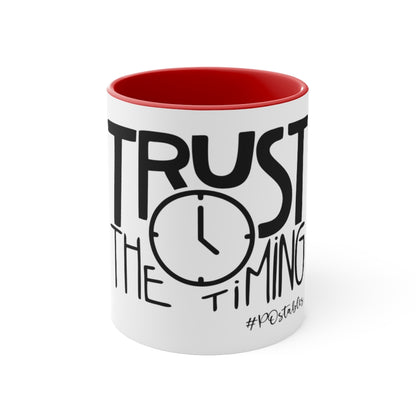 Trust The Timing Accent Mug