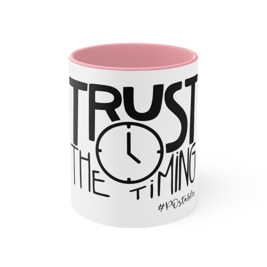 Trust The Timing Accent Mug