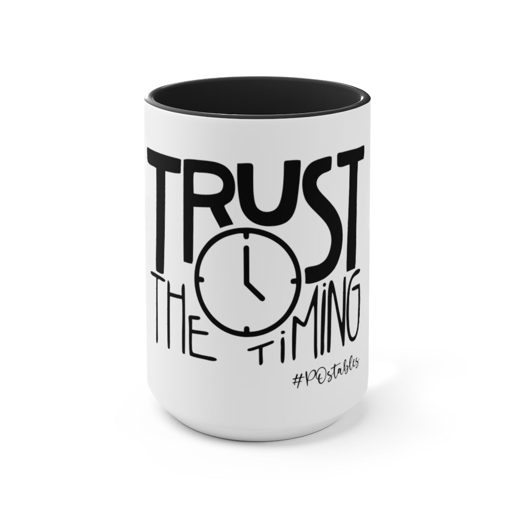 Trust The Timing Accent Mug