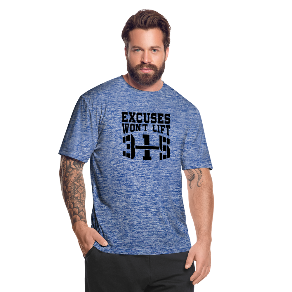 Excuses B Men’s Moisture Wicking Performance T-Shirt - heather blue