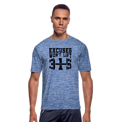 Excuses B Men’s Moisture Wicking Performance T-Shirt - heather blue