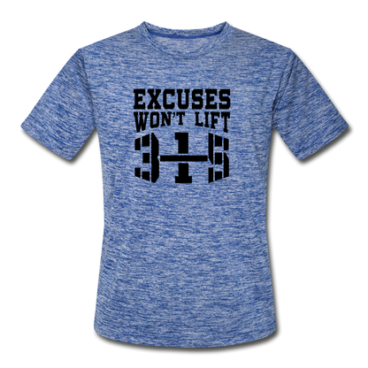 Excuses B Men’s Moisture Wicking Performance T-Shirt - heather blue