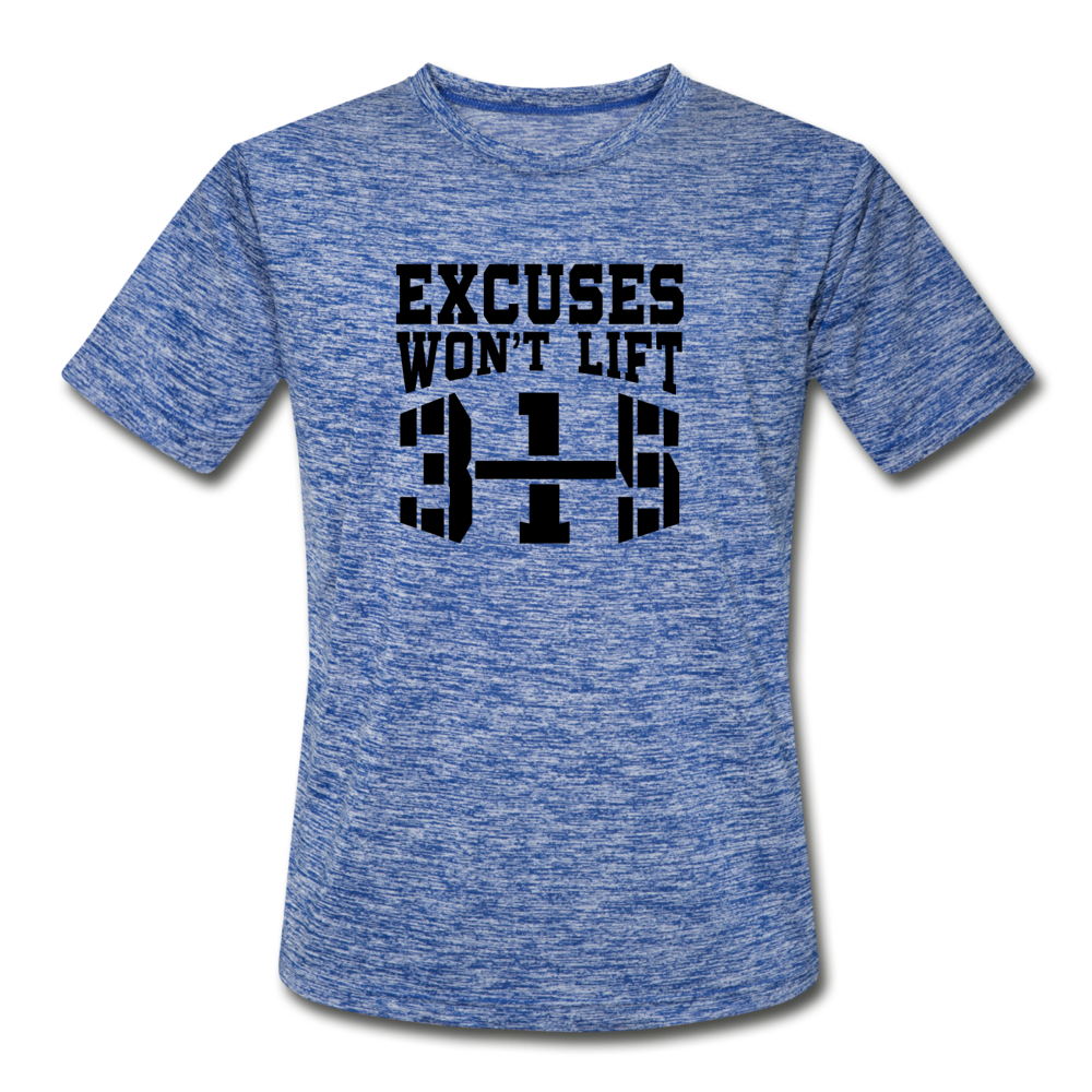 Excuses B Men’s Moisture Wicking Performance T-Shirt - heather blue