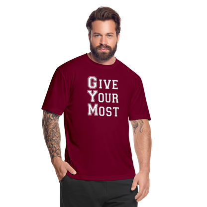 GYM W Men’s Moisture Wicking Performance T-Shirt - burgundy