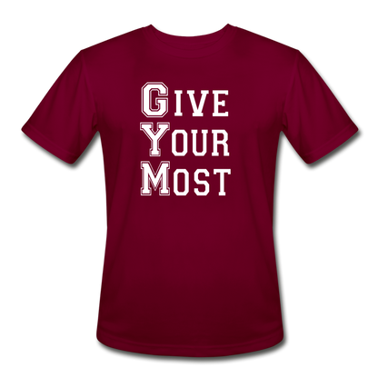 GYM W Men’s Moisture Wicking Performance T-Shirt - burgundy