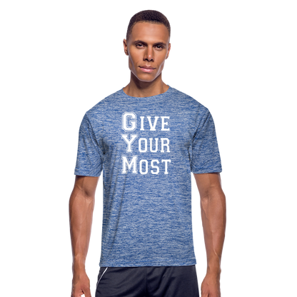 GYM W Men’s Moisture Wicking Performance T-Shirt - heather blue