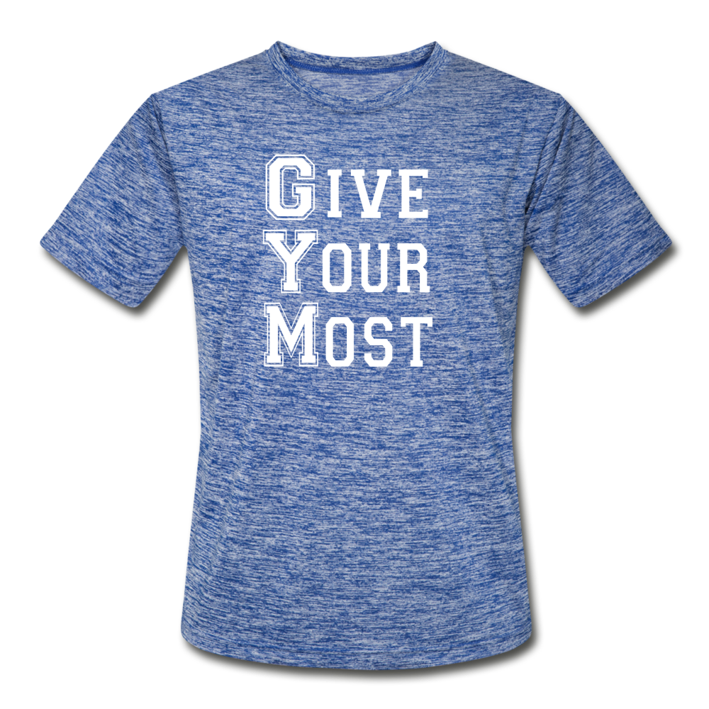 GYM W Men’s Moisture Wicking Performance T-Shirt - heather blue