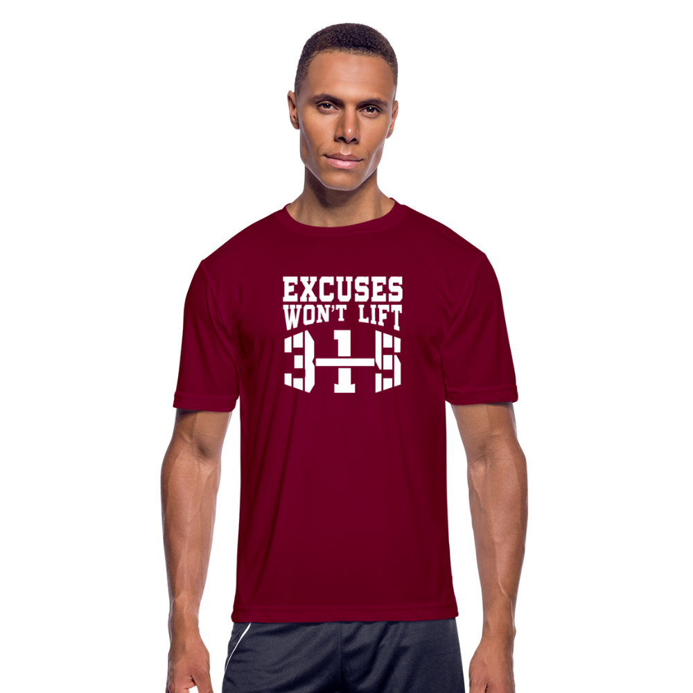 Excuses W Men’s Moisture Wicking Performance T-Shirt - burgundy