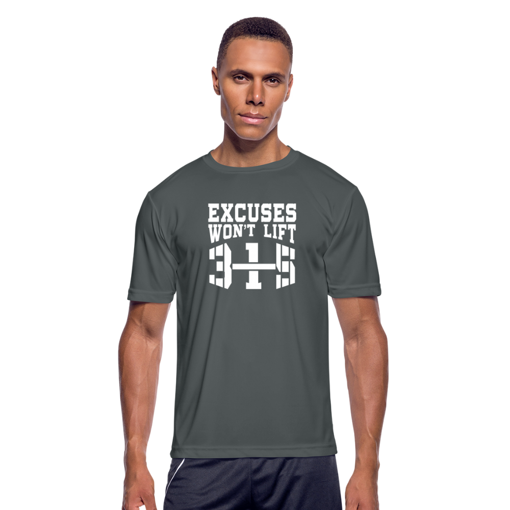 Excuses W Men’s Moisture Wicking Performance T-Shirt - charcoal