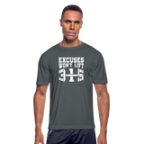Excuses W Men’s Moisture Wicking Performance T-Shirt - charcoal