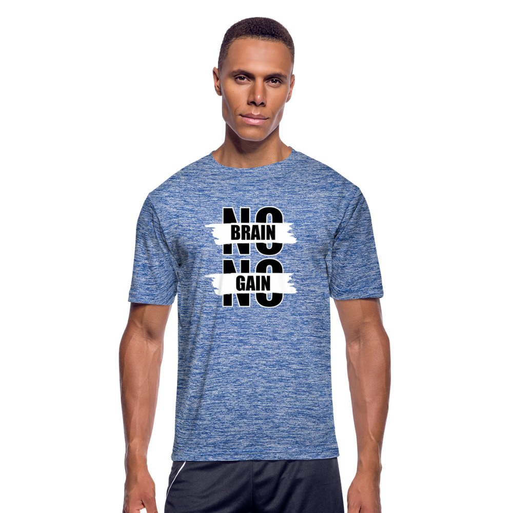 NBNG B Men’s Moisture Wicking Performance T-Shirt - heather blue