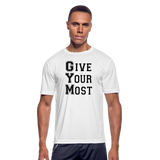 GYM B Men’s Moisture Wicking Performance T-Shirt - white