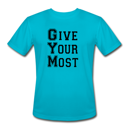 GYM B Men’s Moisture Wicking Performance T-Shirt - turquoise