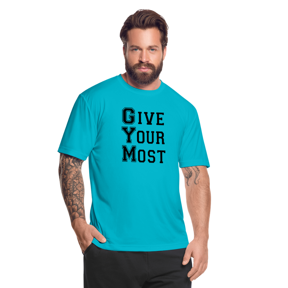 GYM B Men’s Moisture Wicking Performance T-Shirt - turquoise