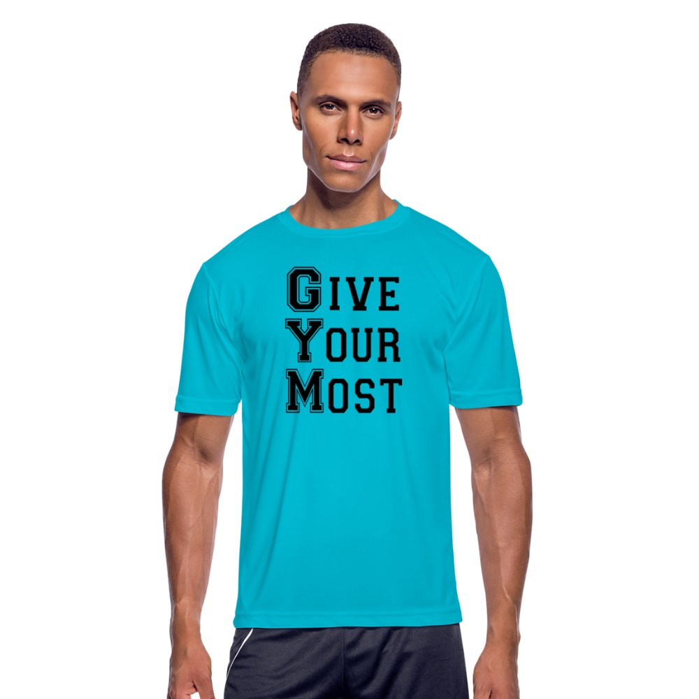 GYM B Men’s Moisture Wicking Performance T-Shirt - turquoise