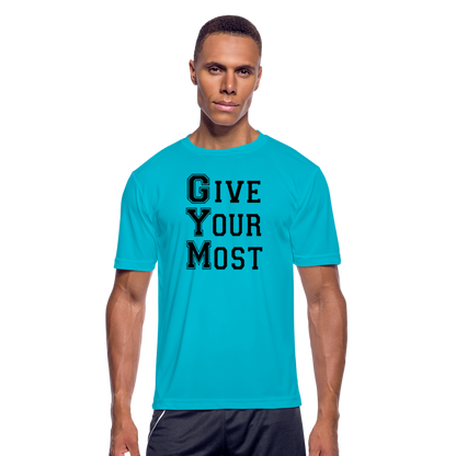 GYM B Men’s Moisture Wicking Performance T-Shirt - turquoise