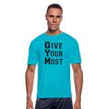GYM B Men’s Moisture Wicking Performance T-Shirt - turquoise