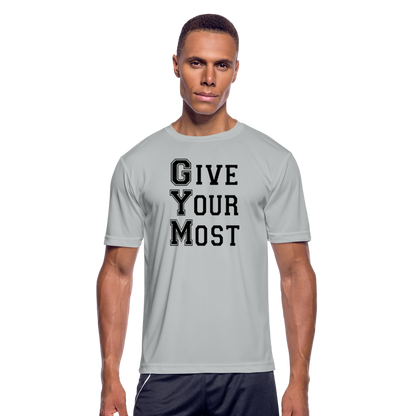 GYM B Men’s Moisture Wicking Performance T-Shirt - silver