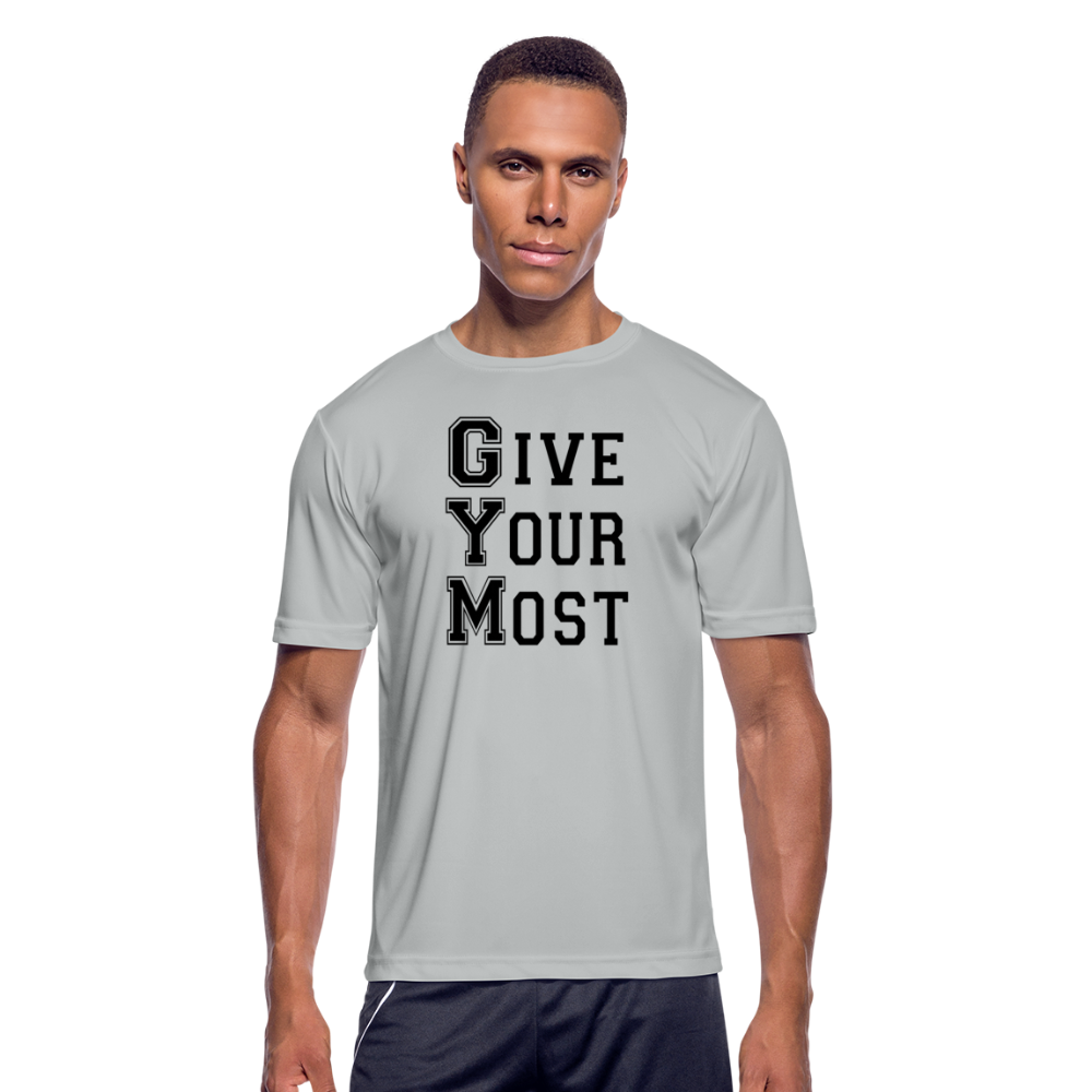 GYM B Men’s Moisture Wicking Performance T-Shirt - silver
