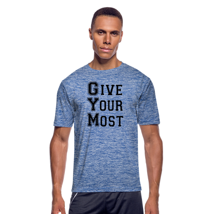 GYM B Men’s Moisture Wicking Performance T-Shirt - heather blue