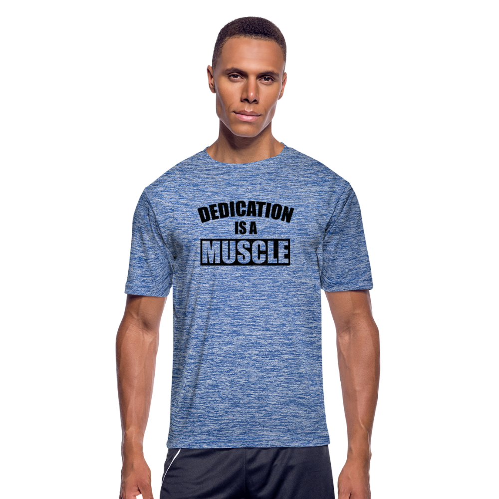 Dedication B Men’s Moisture Wicking Performance T-Shirt - heather blue