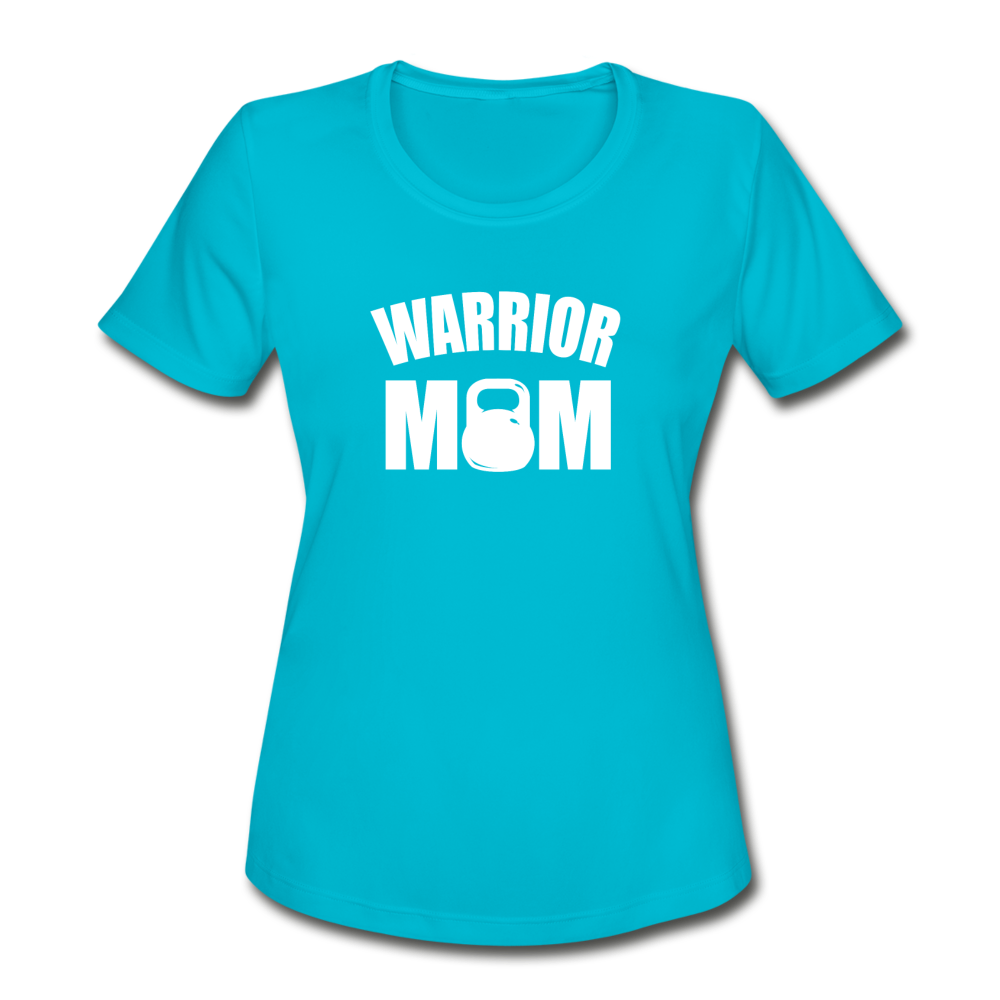 Warrior Mom BW Women's Moisture Wicking Performance T-Shirt - turquoise