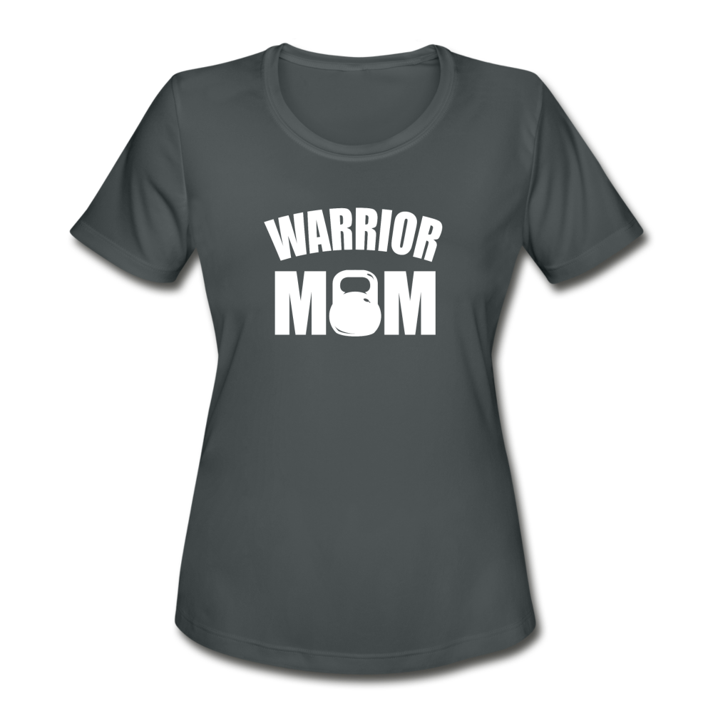 Warrior Mom BW Women's Moisture Wicking Performance T-Shirt - charcoal