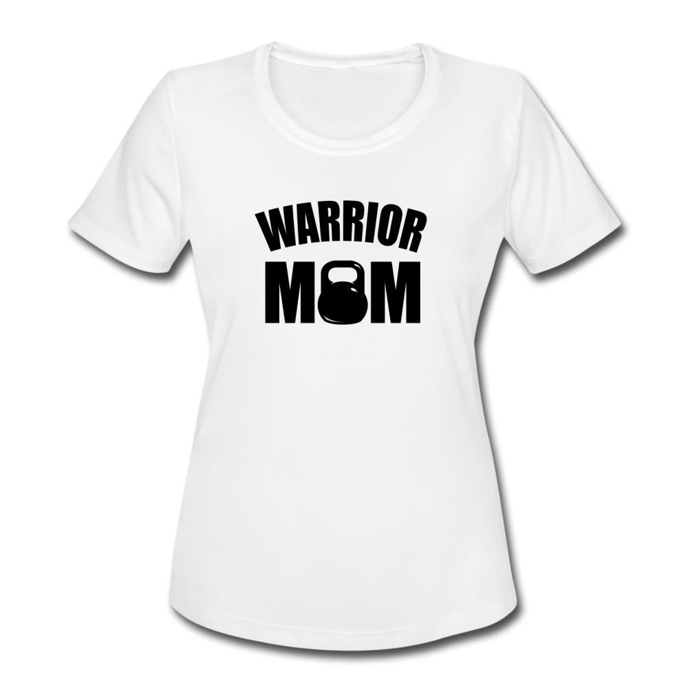 Warrior Mom BB Women's Moisture Wicking Performance T-Shirt - white