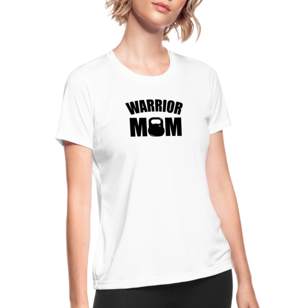 Warrior Mom BB Women's Moisture Wicking Performance T-Shirt - white
